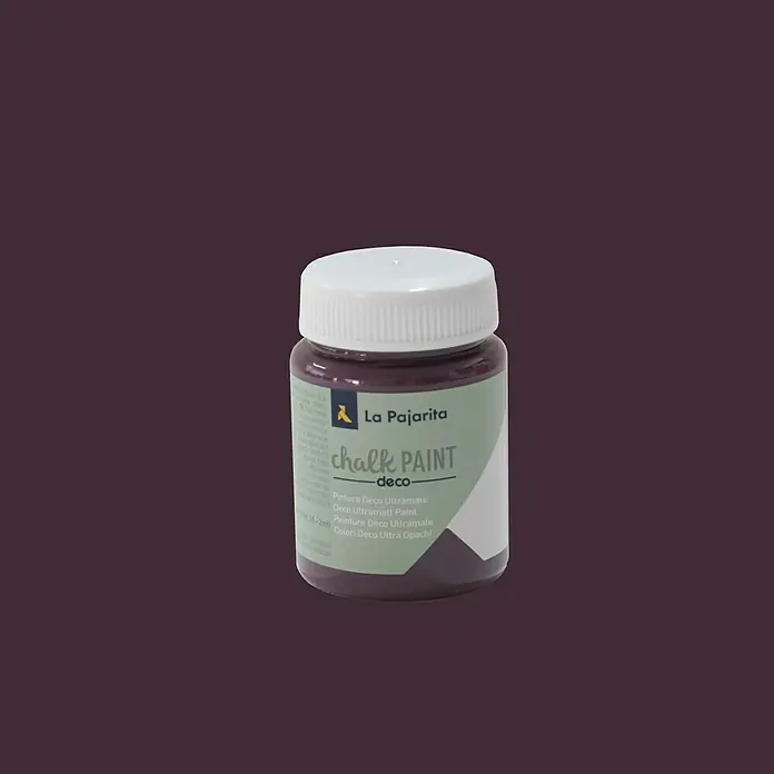 La Pajarita Pintura de tiza Chalk Paint - Aubergine, 75 ml, Mate - Vista frontal