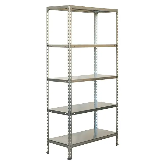 Simonrack Simonclick Estantería metálica Ecoclick - L x An x Al: 40 x 90 x 180 cm, Capacidad de carga: 150 kg/balda, Número de baldas: 5 ud., Inserción, Galvanizado - Vista angular
