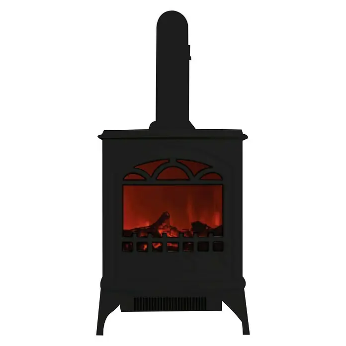 Chimenea eléctrica LED - Color: Negro, 1.750 W - 1.950 W - Vista superior