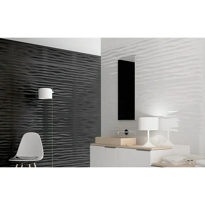 Palazzo Revestimiento cerámico Retro - 30 x 60 cm, Blanco, Rectificado, Ondulado - Foto ambiente