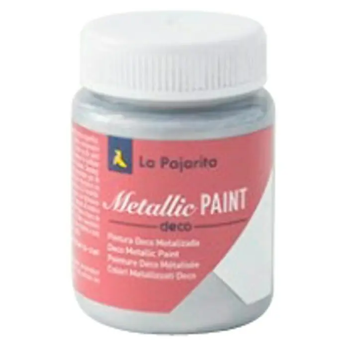 La Pajarita Pintura Metallic Paint - Silver, 75 ml, Brillante - Vista frontal
