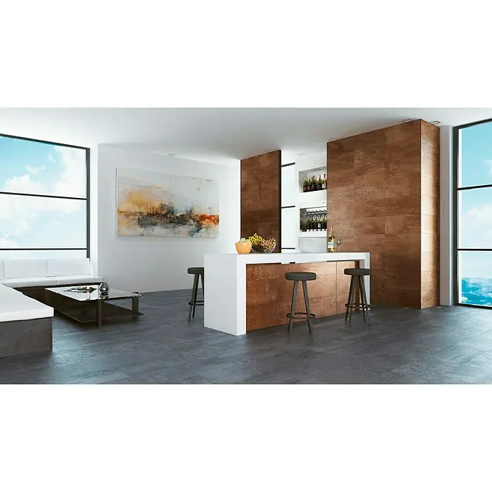 Pavimento porcelánico Shape - 60 x 30 cm, Acero, Rectificado, Mate - Foto ambiente