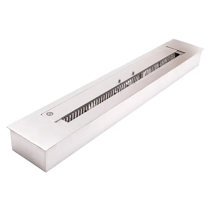 Purline Bloque de combustión F9690 - 90 x 15 x 8 cm, Acero inoxidable - Vista angular