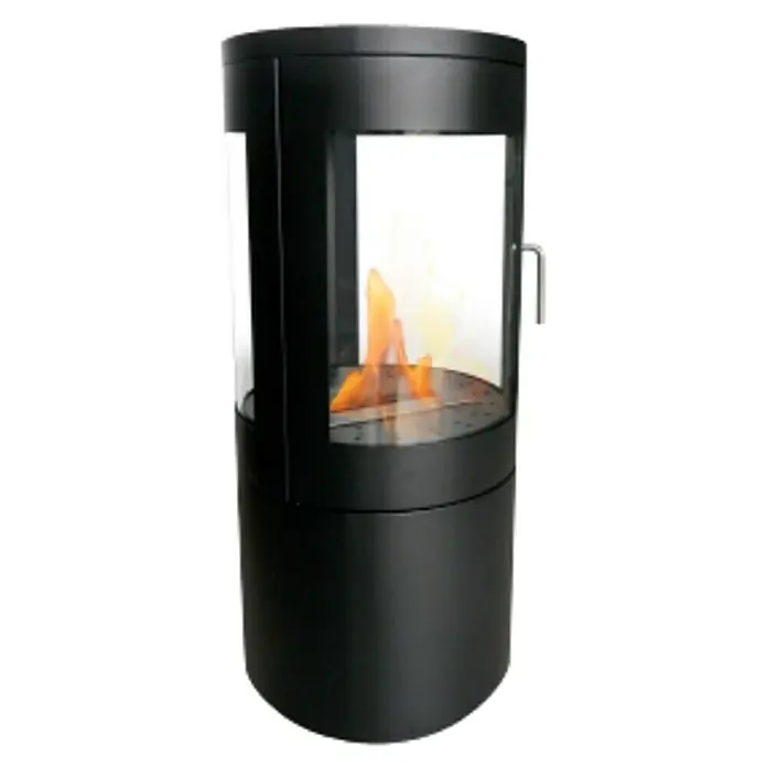 Purline Chimenea de bioetanol Bestfire View - 430 x 430 x 950 mm, Nero - Vista frontal