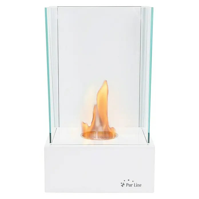 Purline Chimenea de bioetanol Pontos - 240 x 210 x 400 mm, Blanco - Vista frontal