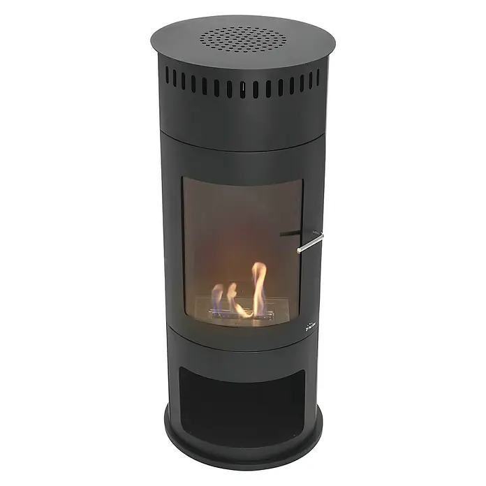 Purline Chimenea de bioetanol Bestfire - 460 x 460 x 1.120 mm, Nero - Vista frontal