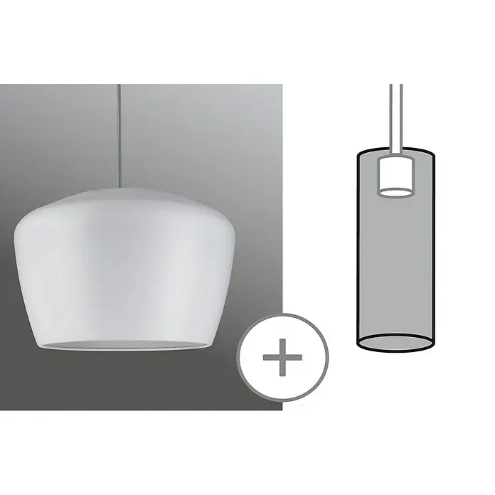 Paulmann URail 2Easy Lampenschirm Pom - Durchmesser: 35 cm, Weiß, Metall, Rund