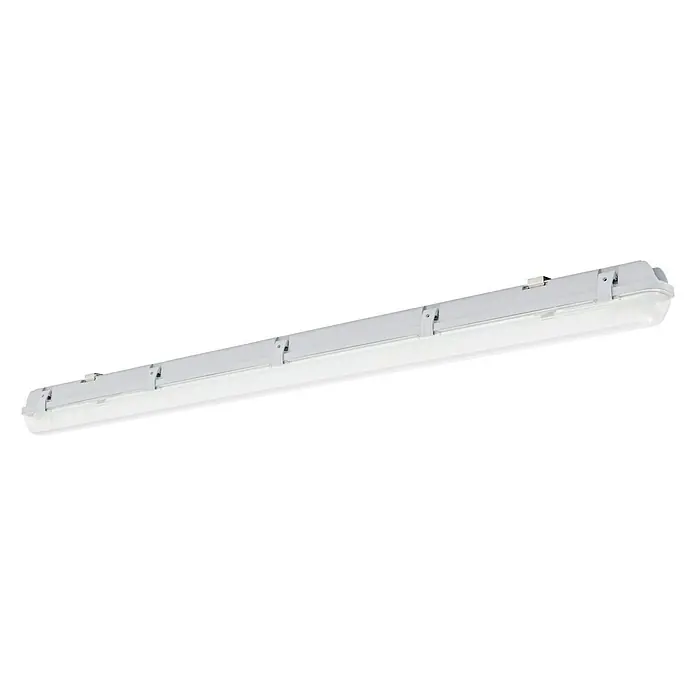 Voltolux LED-Feuchtraum-Lichtleiste - 1-flammig, 18 W, L x H: 127,2 x 7,8 cm, Neutralweiß, IP65 - Diagonale Ansicht