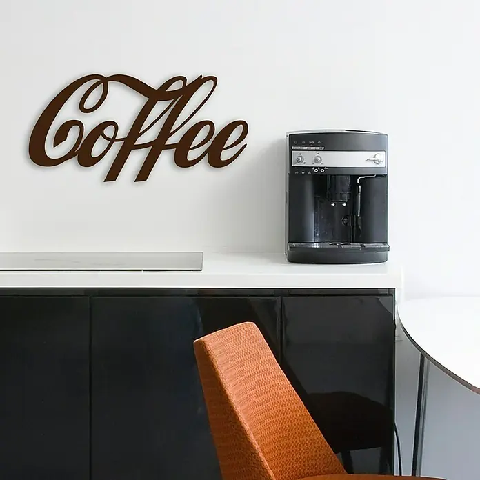 Wandobjekt - Coffee, Braun, 60 x 25 cm - Vorderansicht
