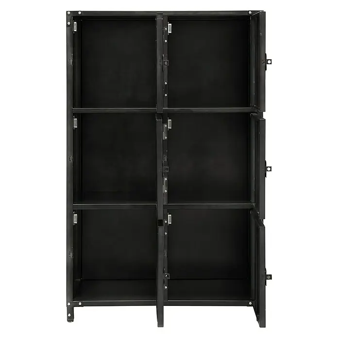 Armario metálico Vintage - 35 x 75 x 120 cm, Número de puertas: 6 ud., Número de compartimentos: 6 ud. - Vista frontal