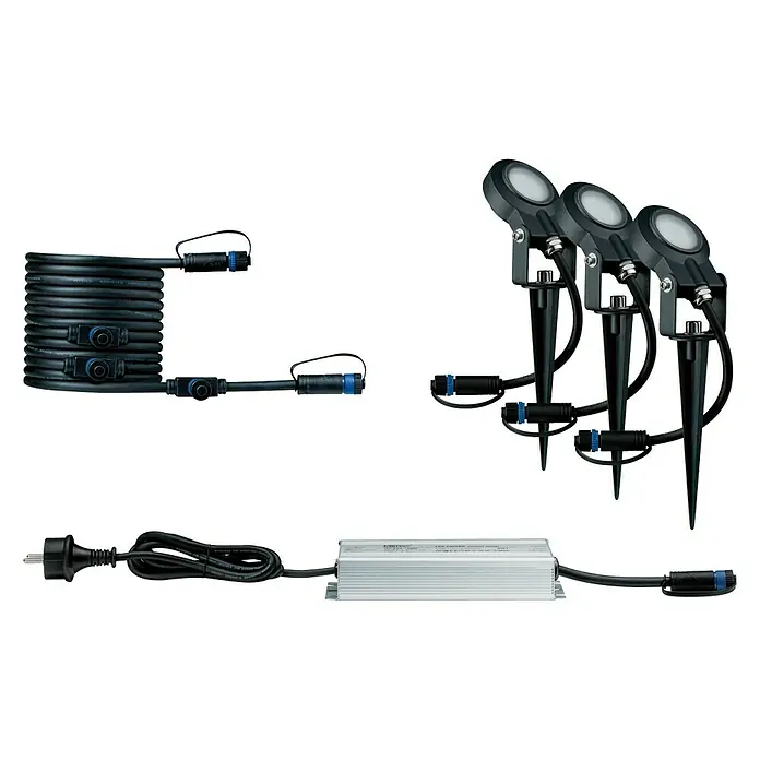 Paulmann Plug & Shine LED-Gartenspot-Set Sting - 6 W, 3-flammig, Erdspieß, IP67 - Vorderansicht