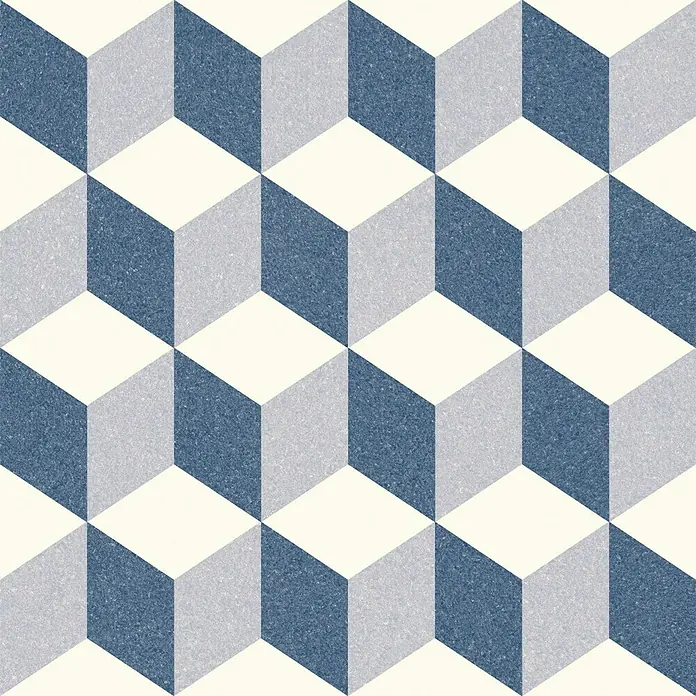 Feinsteinzeugfliese Vintage Antibes - 25 x 25 cm, Blau, Matt - Vorderansicht