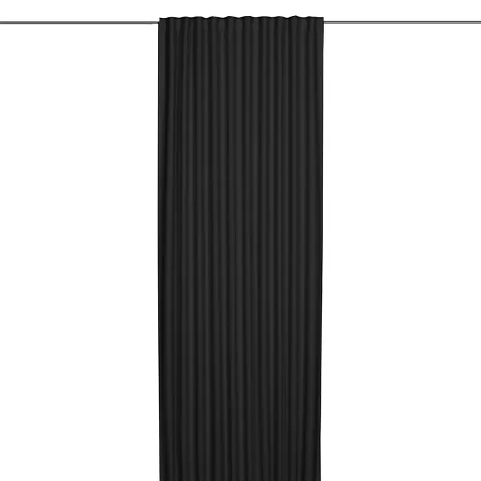 Elbersdrucke Verdunkelungsvorhang Midnight - 140 x 255 cm, 100 % Polyester, Schwarz - Vorderansicht