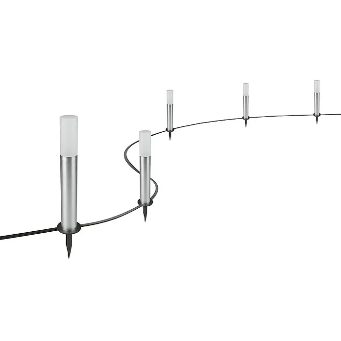 Ledvance Set vrtnih LED spot svjetala Pole - Srebrne boje, Ø x V: 3,8 x 22,7 cm, Aluminij, 5 x 5,5 W, IP65