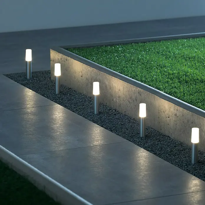 Ledvance Set vrtnih LED spot svjetala Pole - Srebrne boje, Ø x V: 3,8 x 22,7 cm, Aluminij, 5 x 5,5 W, IP65