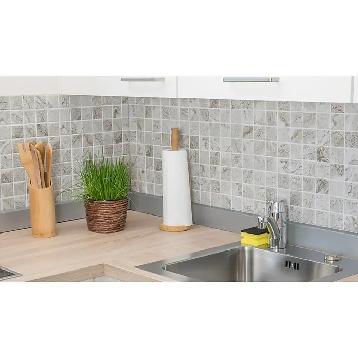 Mosaikfliese Quadrat HWA 4LG - 29,8 x 29,8 cm, Hellgrau, Matt - Stimmungsaufnahme