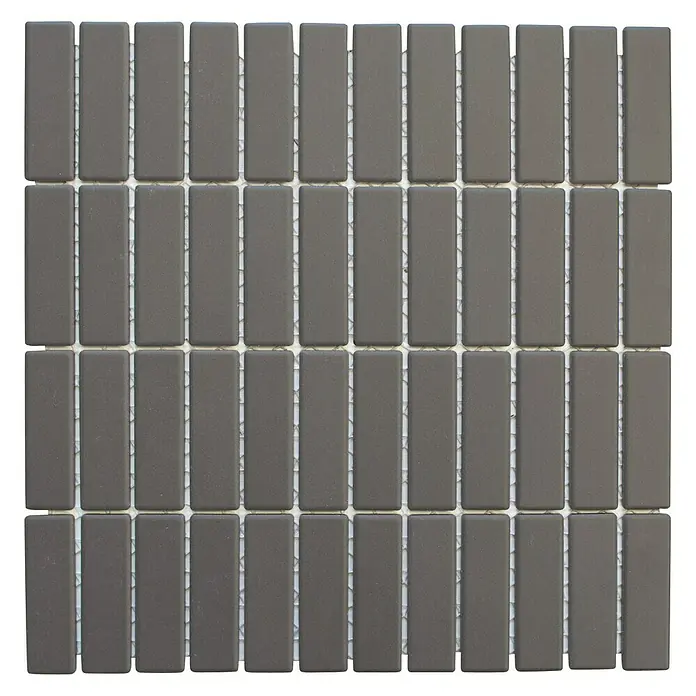 Mosaikfliese Stäbchen Uni CU ST 051 - 29,7 x 29 cm, Braun, Matt - Ansicht von oben