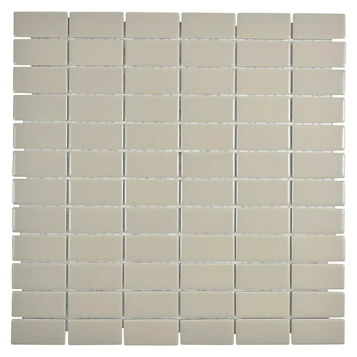 Mosaikfliese Stäbchen Uni ST 415 - 29,8 x 29,8 cm, Beige/Braun, Matt - Ansicht von oben