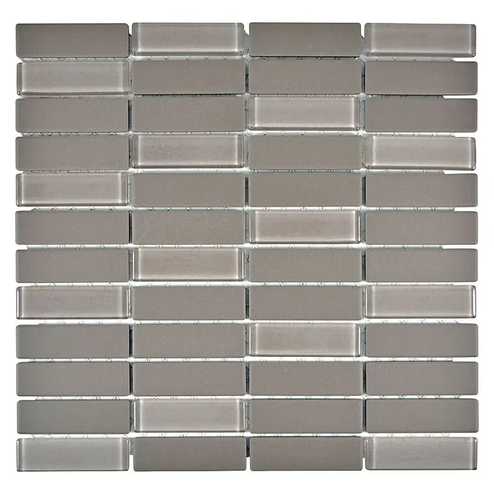 Mosaikfliese Stäbchen Mix CU ST G91 - 29,7 x 29 cm, Grau, Matt - Ansicht von oben