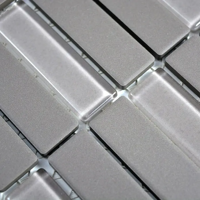 Mosaikfliese Stäbchen Mix CU ST G91 - 29,7 x 29 cm, Grau, Matt - Detailaufnahme