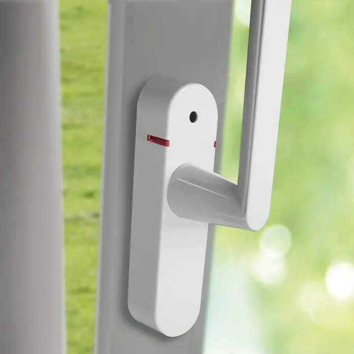 Schellenberg Smart Home Funk-Alarmgriff - DIN Anschlag: Links/Rechts, Weiß - Vorderansicht