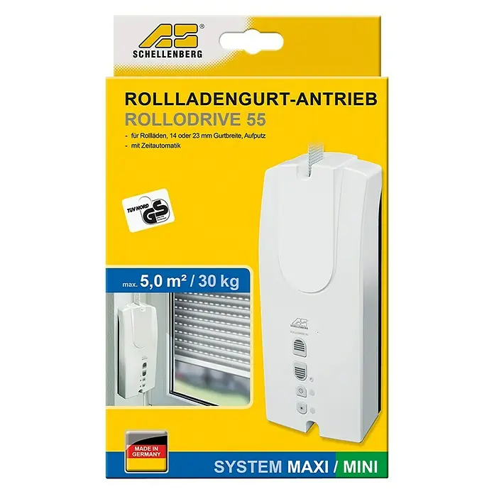 Schellenberg Rollladen-Gurtwickler Rollo Drive 55 - Aufputz, Gurtbreite: 14 mm - 23 mm, 230 mm