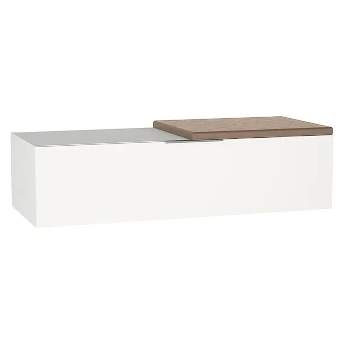 Camargue Cube Sitzbank - 48 x 120 x 30 cm, Weiß - Linke Seitenansicht