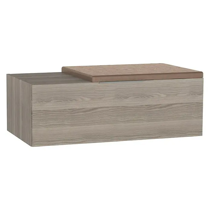 Camargue Cube Sitzbank - 48 x 90 x 30 cm, Eiche Cordoba - Linke Seitenansicht