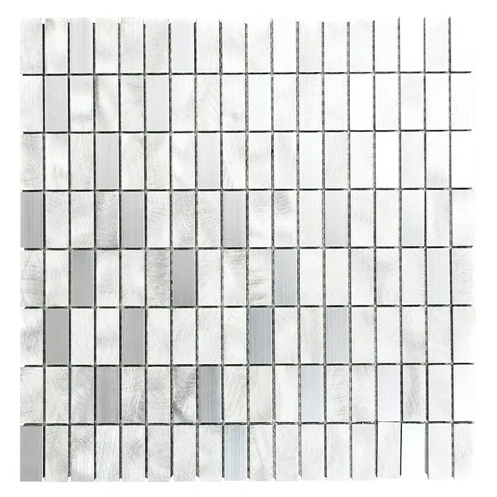 Mosaikfliese Rechteck ALF C201F - 30 x 30 cm, Silber, Matt - Ansicht von oben