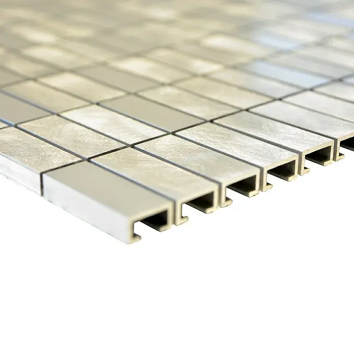 Mosaikfliese Rechteck ALF C201F - 30 x 30 cm, Silber, Matt - Detailaufnahme