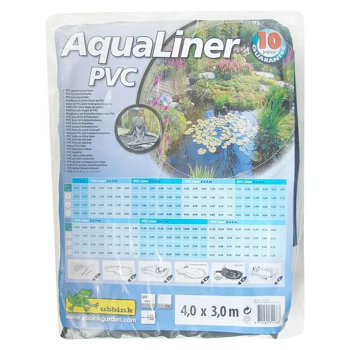 Ubbink PVC-Teichfolie AquaLiner - Stärke: 1 mm, L x B: 4 x 3 m - Vorderansicht