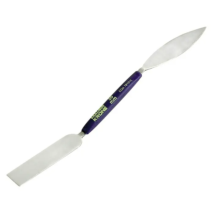 Espátula para yeso doble - 1 cm, Material paleta: Acero de calidad endurecido