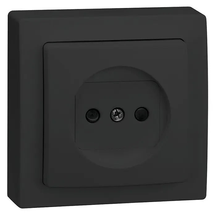 Simon Enchufe Serie 73 - Negro, Aluminio, IP20, En pared