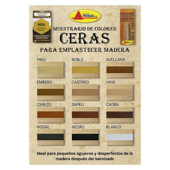 Cera para madera Blister - Nogal, 25 g