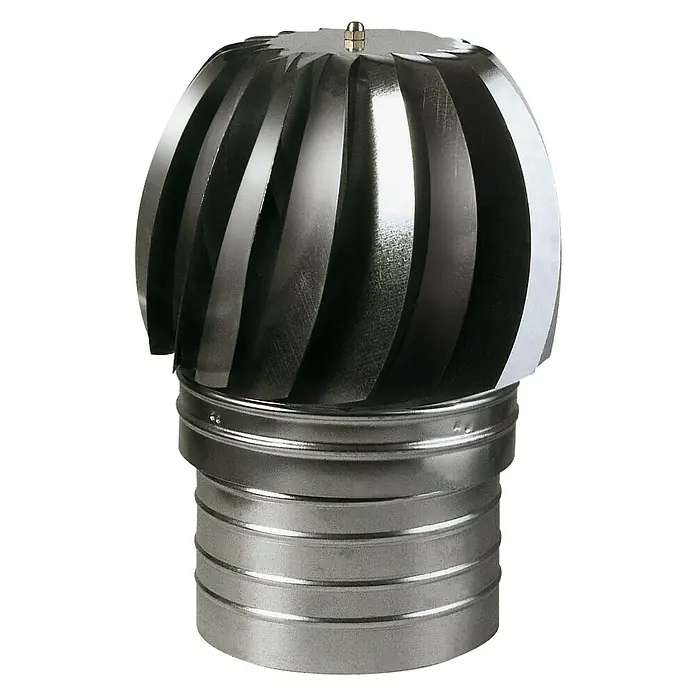 Sombrerete deflector eólico - Diámetro: 150 mm, Acero inoxidable - Vista frontal