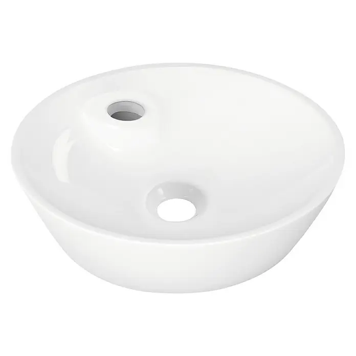 Bathco Lavabo de sobremesa Lieja - An x L: 45 x 45 cm, Orificios para grifo: Medio, Sin desbordamiento, Blanco