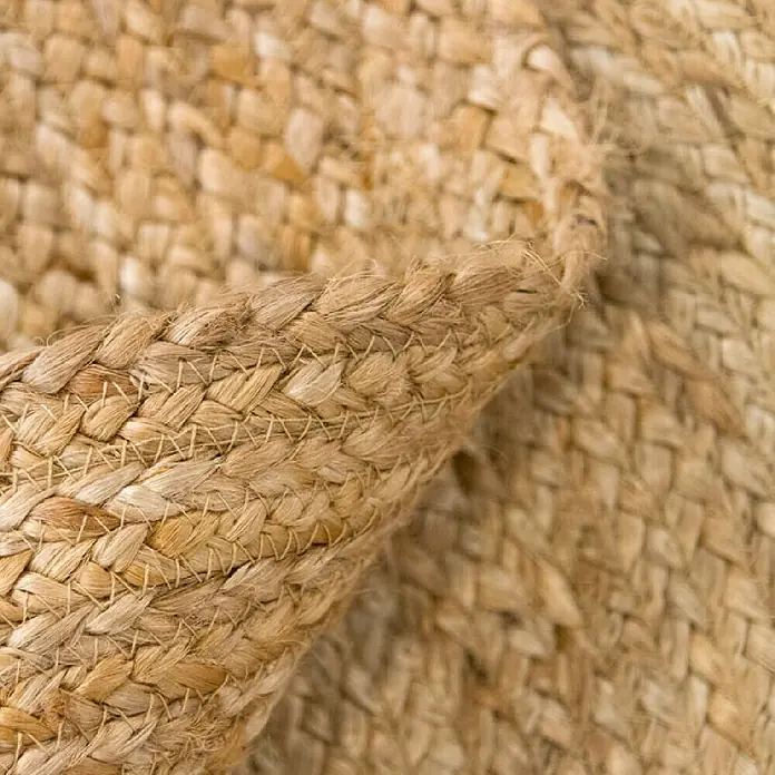 Alfombra redonda Nazar - Beige, Diámetro: 200 cm, 100% Yute - Primer plano