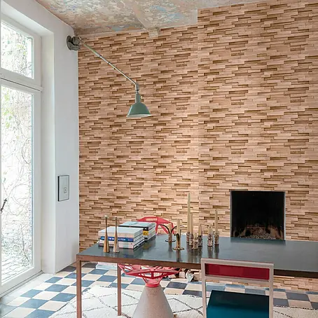 Papel pintado Briqueta madera
