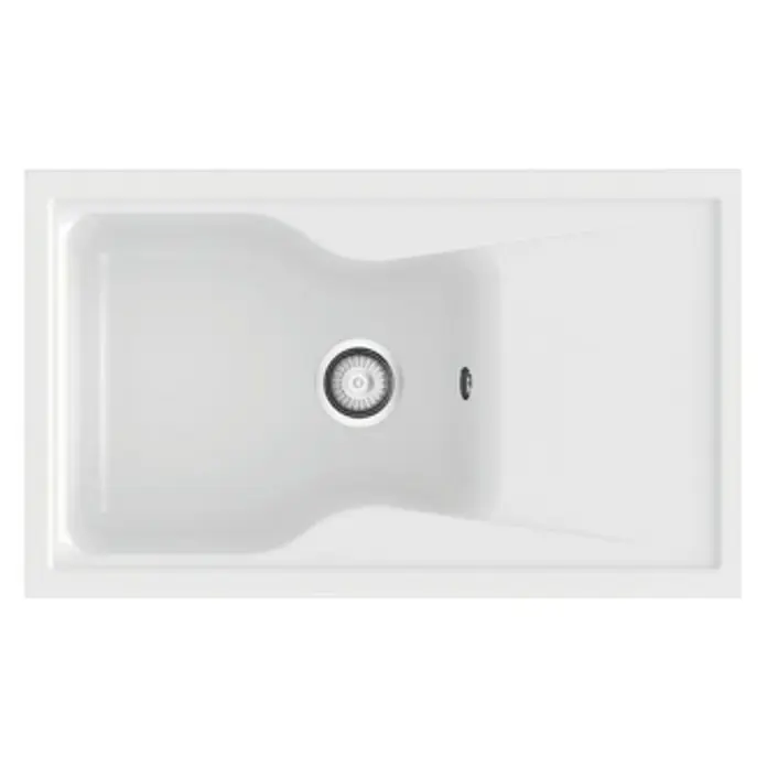 Poalgi Fregadero encastrable City 321 - 51 x 86 cm, Gelcoat, Blanco