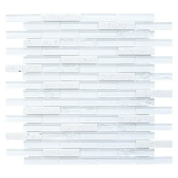 Mosaikfliese Verbund Crystal Mix XCM VSW75 - 29,8 x 30,4 cm, Weiß/Grau, Glänzend - Draufsicht