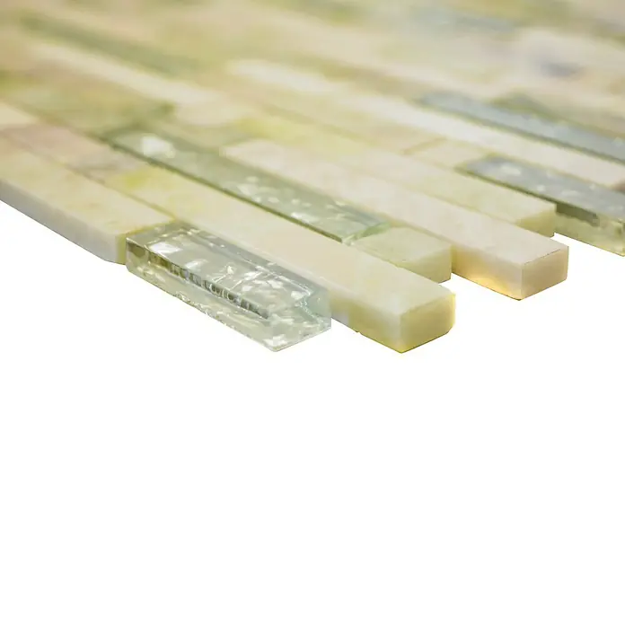 Mosaikfliese Verbund Crystal Mix XCM MV738 - 30 x 30 cm, Gold, Glänzend - Detailaufnahme