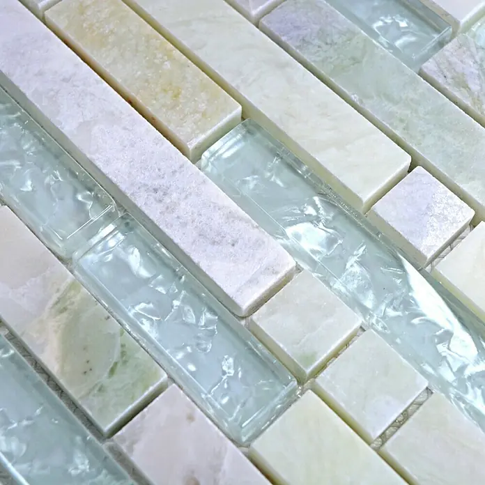 Mosaikfliese Verbund Crystal Mix XCM MV738 - 30 x 30 cm, Gold, Glänzend - Detailaufnahme