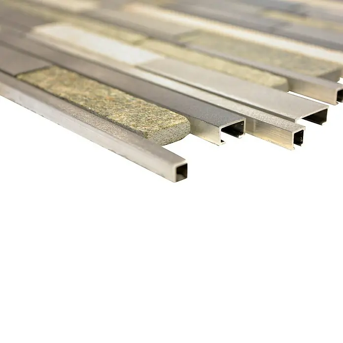 Mosaikfliese Verbund Crystal Mix XSA 535 - 30 x 31 cm, Grau/Beige, Matt - Detailaufnahme
