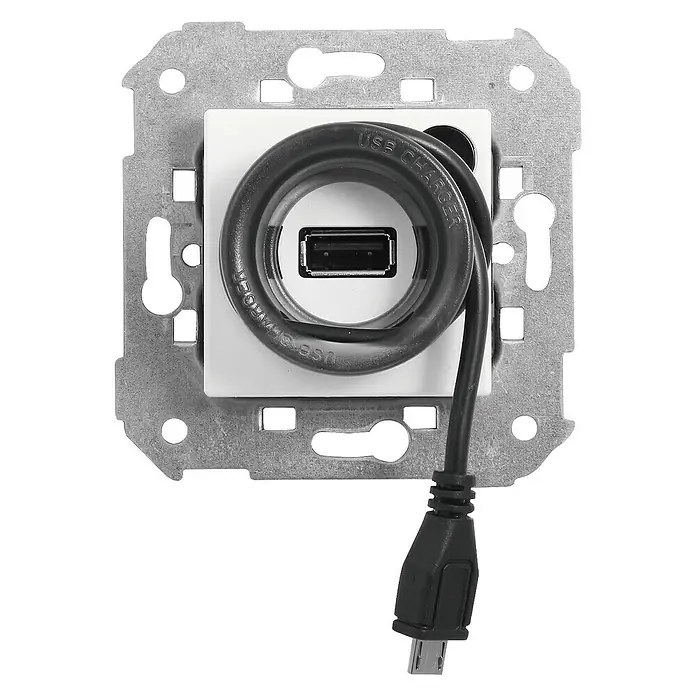Simon 27 Toma USB - Blanco, x 1, Plástico, En pared