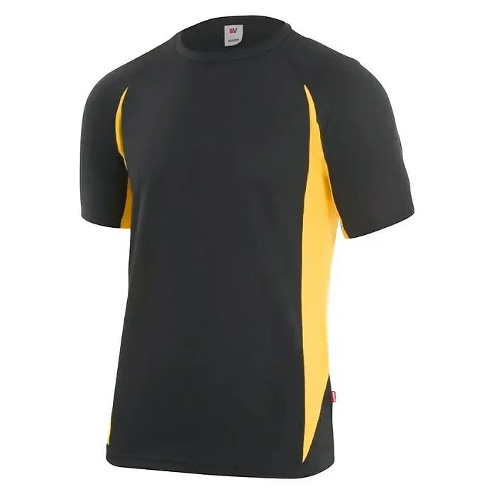 Velilla Camiseta técnica - Negro/Amarillo, XXXL