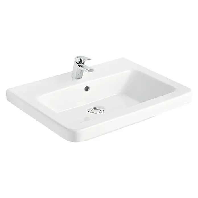 Gala Street Square Lavabo - An x L: 55 x 45 cm, Medio, Con desbordamiento, Blanco