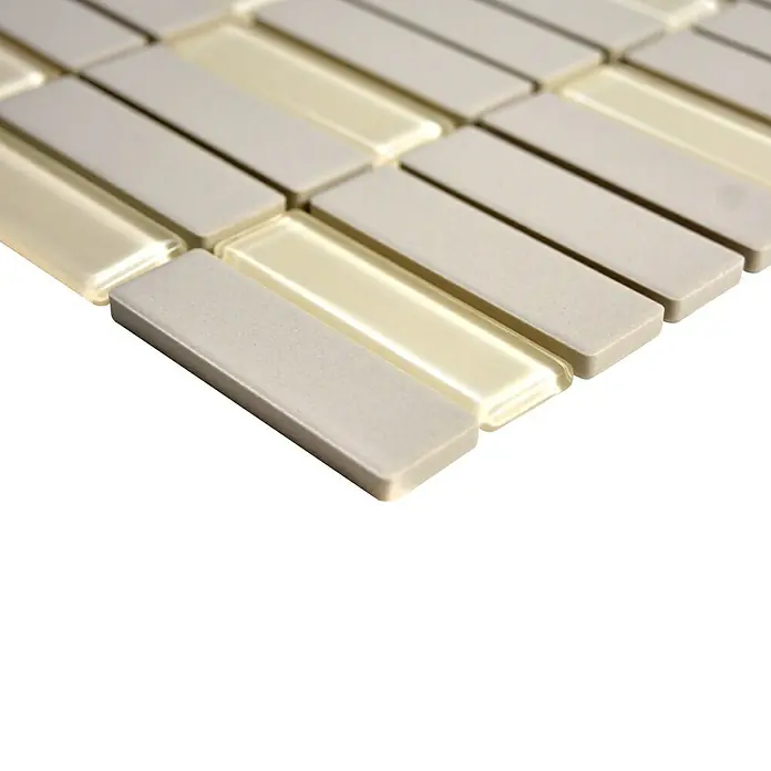 Mosaikfliese Stäbchen Mix CU ST G81 - 29,7 x 29 cm, Beige, Matt - Detailaufnahme