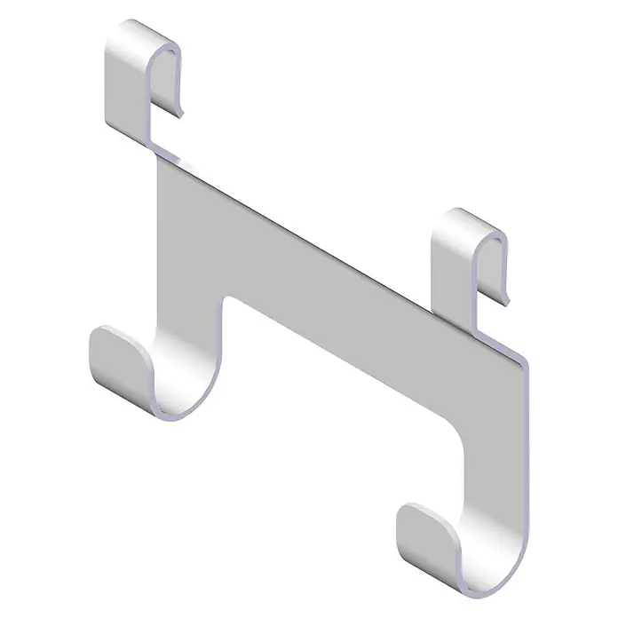 Lundbergs Doppelhaken - L x B x H: 19 x 94 x 81 mm, Weiß, Geeignet für: Kleiderstangen, 2 Stk. - Vorderansicht