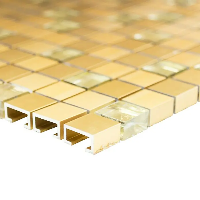 Mosaikfliese Quadrat ALF A307 - 30 x 30 cm, Gold, Matt - Detailaufnahme