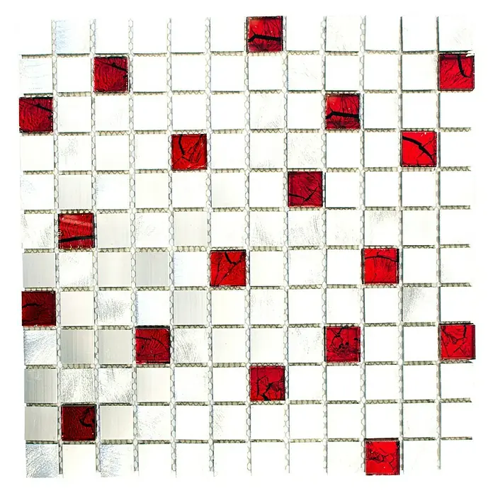 Mosaikfliese Quadrat ALF O301F - 30 x 30 cm, Silber, Matt - Ansicht von oben